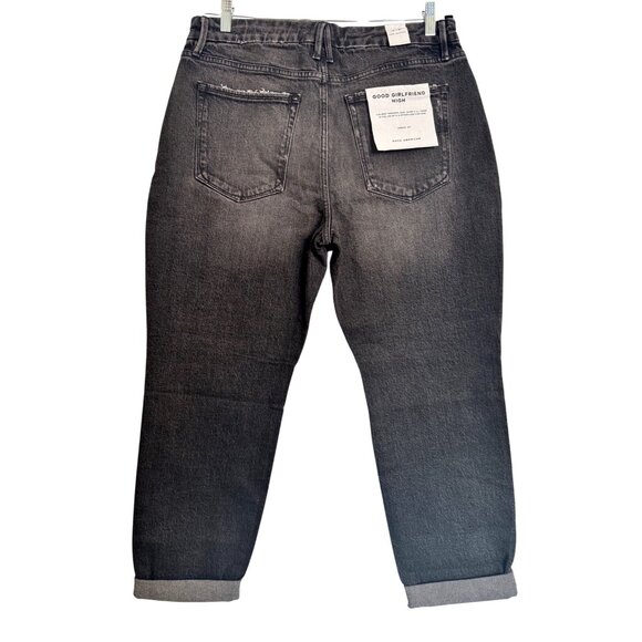 Good American Good Girlfriend High Size 12/31 Black Demin Jean Loose In The Leg - Picture 3 of 12